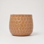 Doniczka ceramiczna Obrót Poziomy matowa pomarańczowa