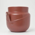 Doniczka ceramiczna Fala matowa różowa